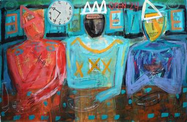 Original Abstract Expressionism People Painting by Christopher Engel