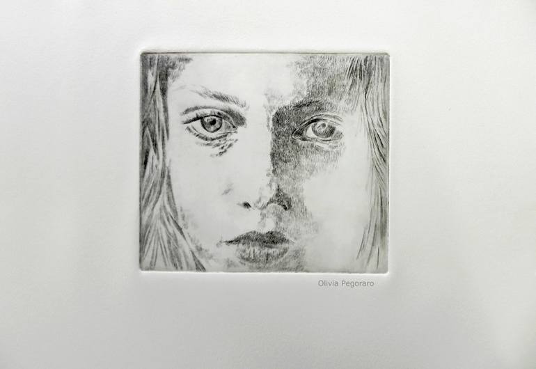 Original Expressionism Portrait Printmaking by Olivia Pegoraro