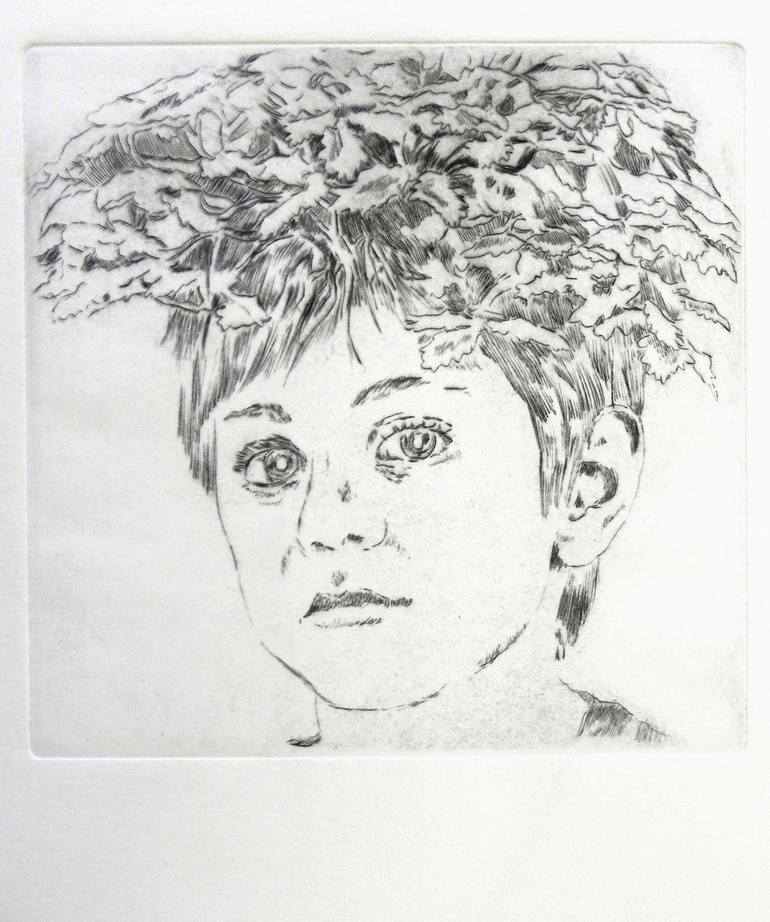 Original Illustration Portrait Printmaking by Olivia Pegoraro