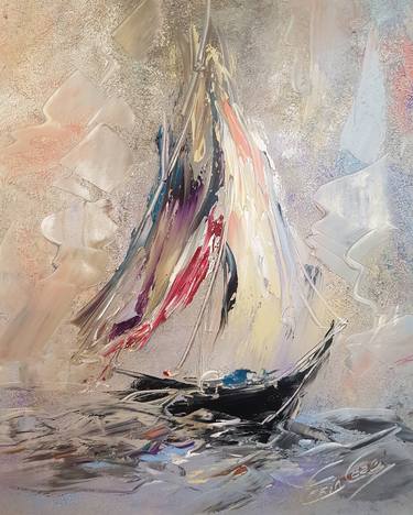Print of Sailboat Paintings by Erkin Gozel