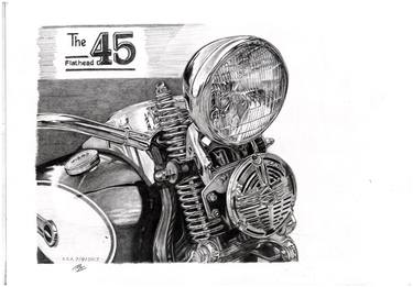 Print of Fine Art Motorcycle Drawings by Cosmas Lili Sudrajat