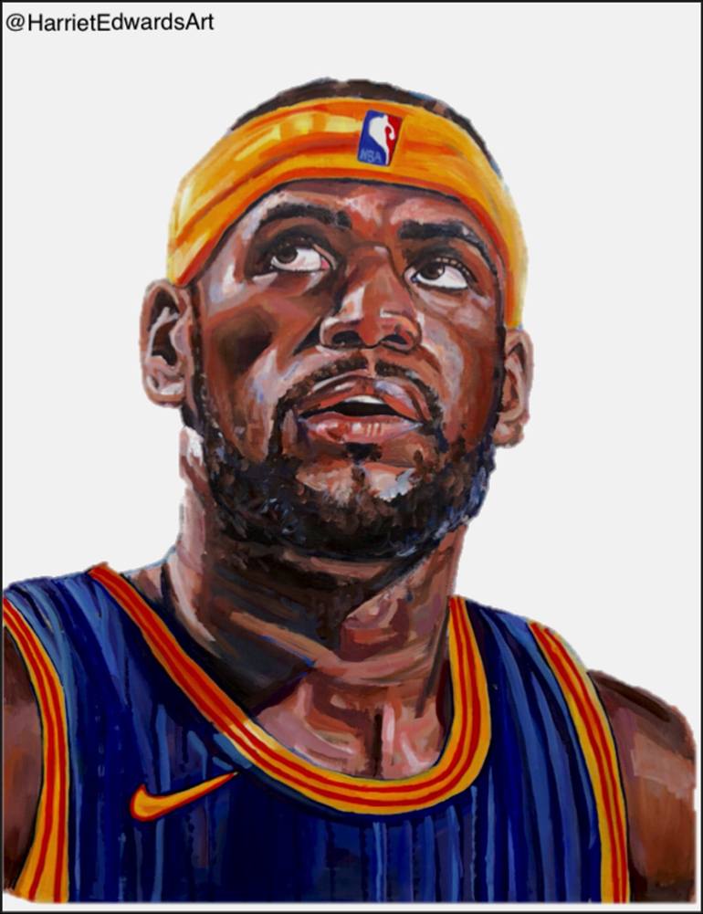 Lebron James: Unstoppable Painting by Harriet Edwards | Saatchi Art