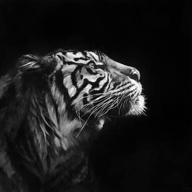 Oil painting with tiger "Courage" 90*90 cm thumb