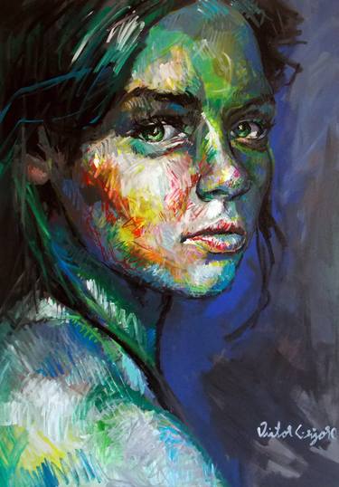Original Figurative Women Paintings by Victor Grigore