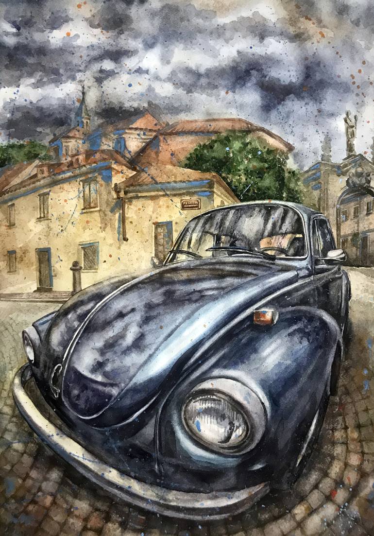 Retro car Painting by Inessa Nefedova | Saatchi Art