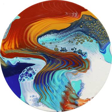 Abstract flow on round canvas no.1 thumb