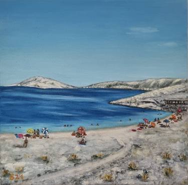 Original Figurative Beach Paintings by Sandra Anic
