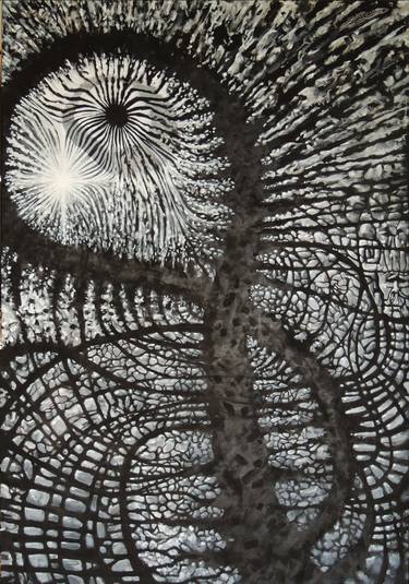 Original Abstract Science/Technology Painting by Robert Corrao
