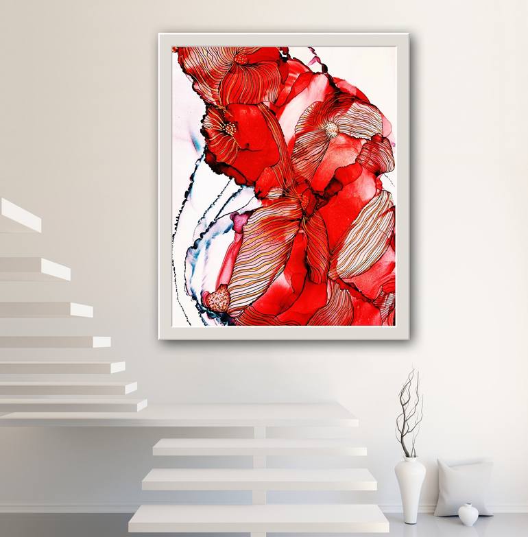 Original Abstract Floral Painting by Meghan Tatuskar