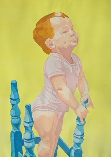 Original Fine Art Children Painting by Nik Aliyev