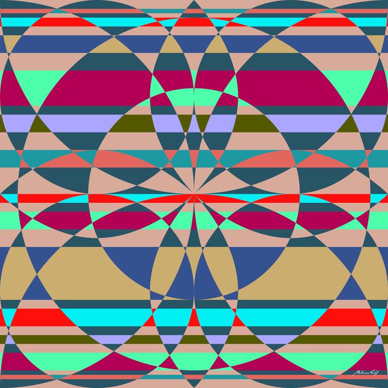 Original Abstract Digital by Martiniano Ferraz | Abstract Art on Canvas | Charm of shapes and colors