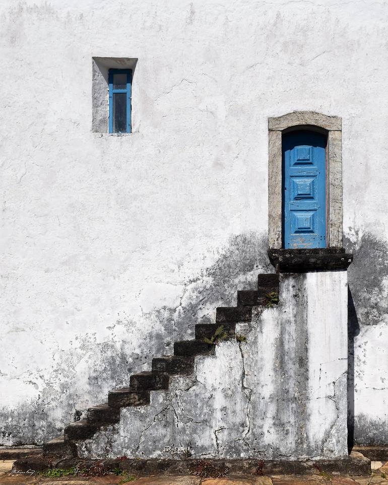 Original Architecture Photography by Martiniano Ferraz | Contemporary Art on Canvas | Stairs, door and window