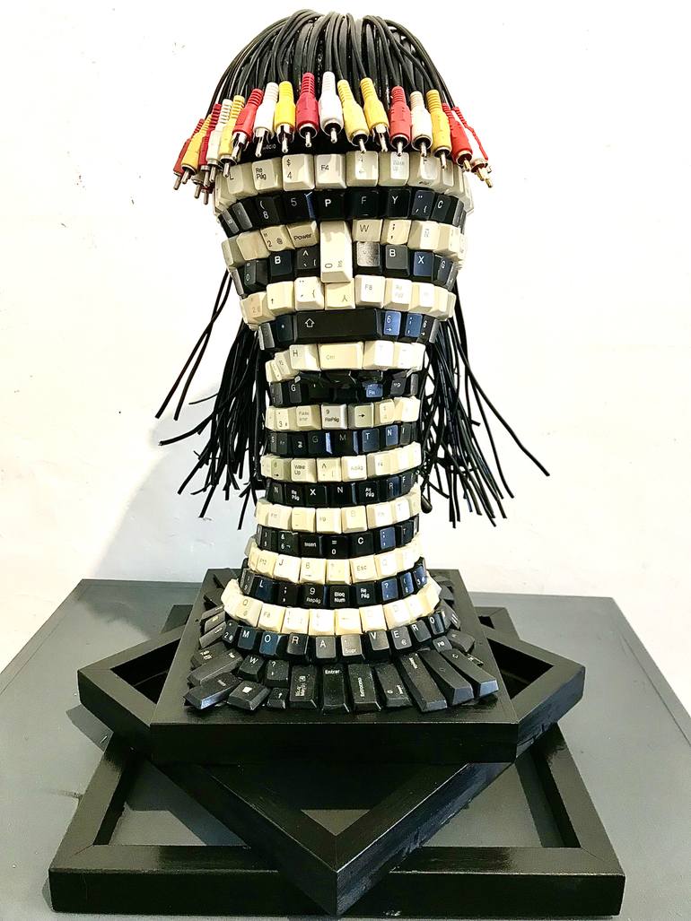 Original Conceptual Science/Technology Sculpture by Mora Veron