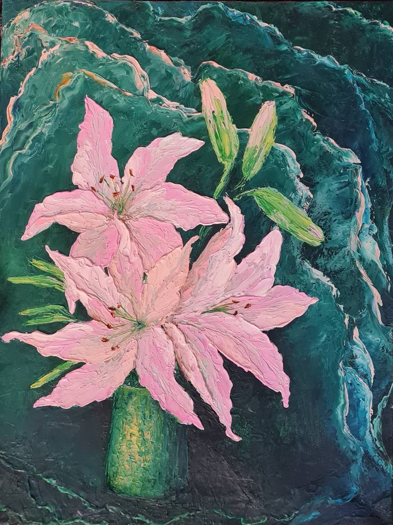 Original Abstract Floral Painting by Svetlana Tatjanko