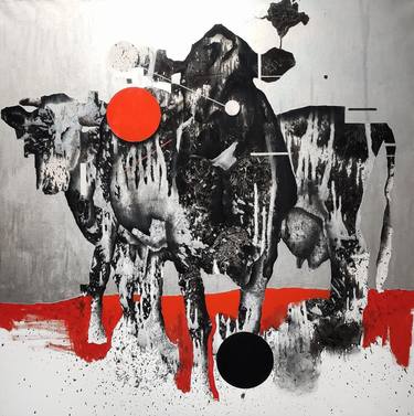 Print of Cows Paintings by Taras Haida