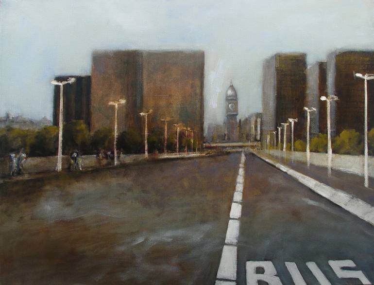 Original Figurative Cities Paintings by Isabelle Delannoy