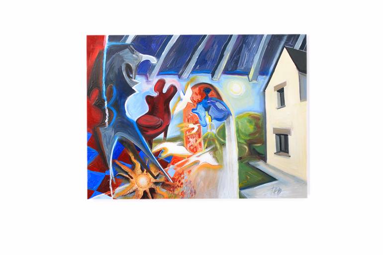 Original Surrealism Abstract Painting by Thais Palma Bottiglieri