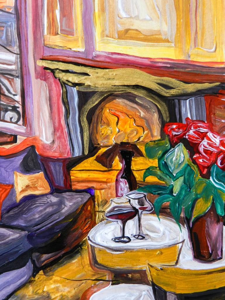 Original Expressionism Interiors Painting by Thais Palma Bottiglieri