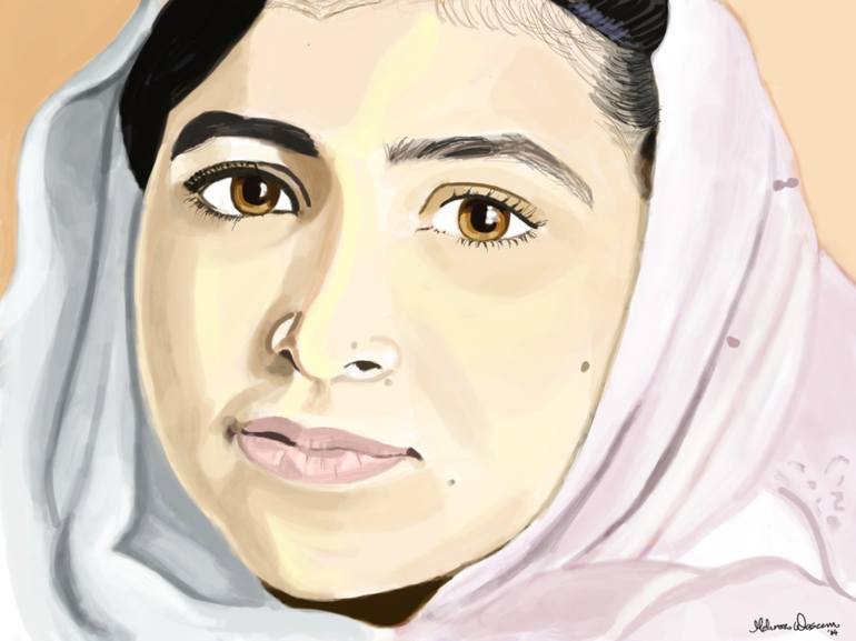 Malala Yousafzai Painting by Mehrooz Waseem | Saatchi Art