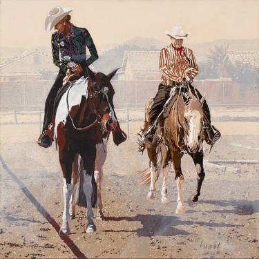 Original Figurative Horse Paintings by Peter Justl