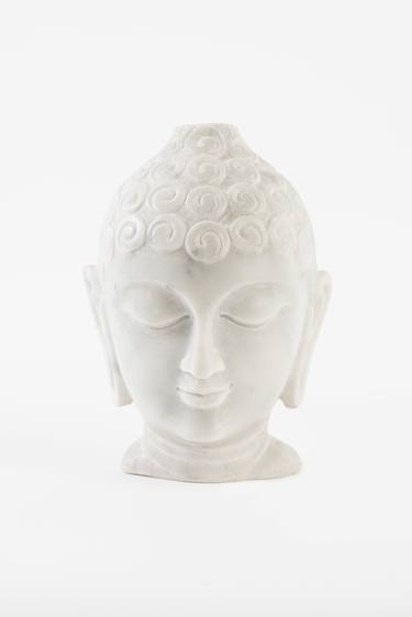 Buddha Head - White Marble thumb