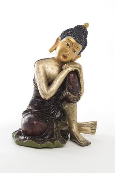 Thinking Buddha (brass) thumb