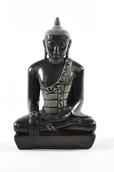 Sitting Buddha (Black Soft Granite) thumb