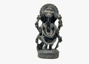Lord Ganesh Statue - Black Granite thumb