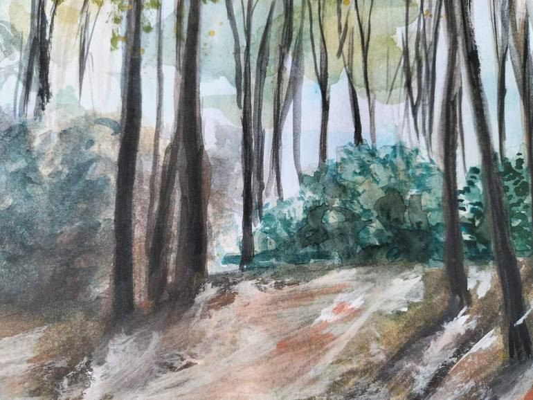 Original Modernism Landscape Painting by Liza Pastushchak