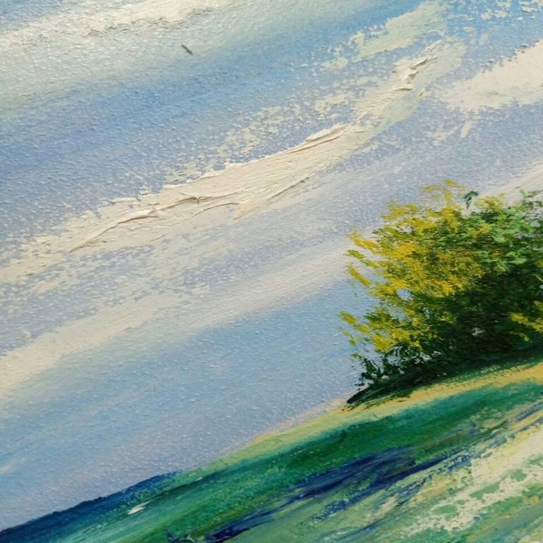 Original Art Deco Landscape Painting by Liza Pastushchak