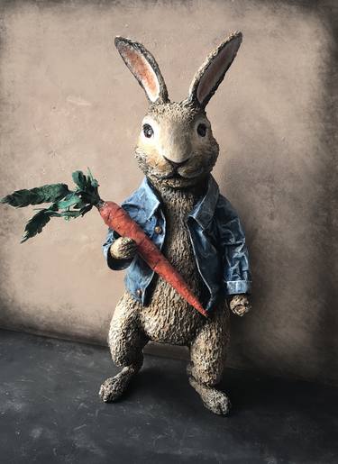 Bunny figurines rabbit sculpture thumb