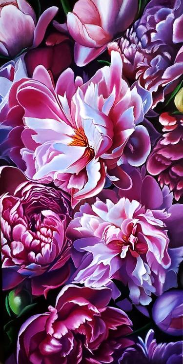Original Art Deco Floral Painting by Tanya Hamilton
