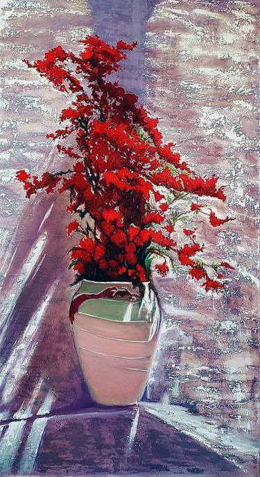 Original Art Deco Floral Painting by Tanya Hamilton