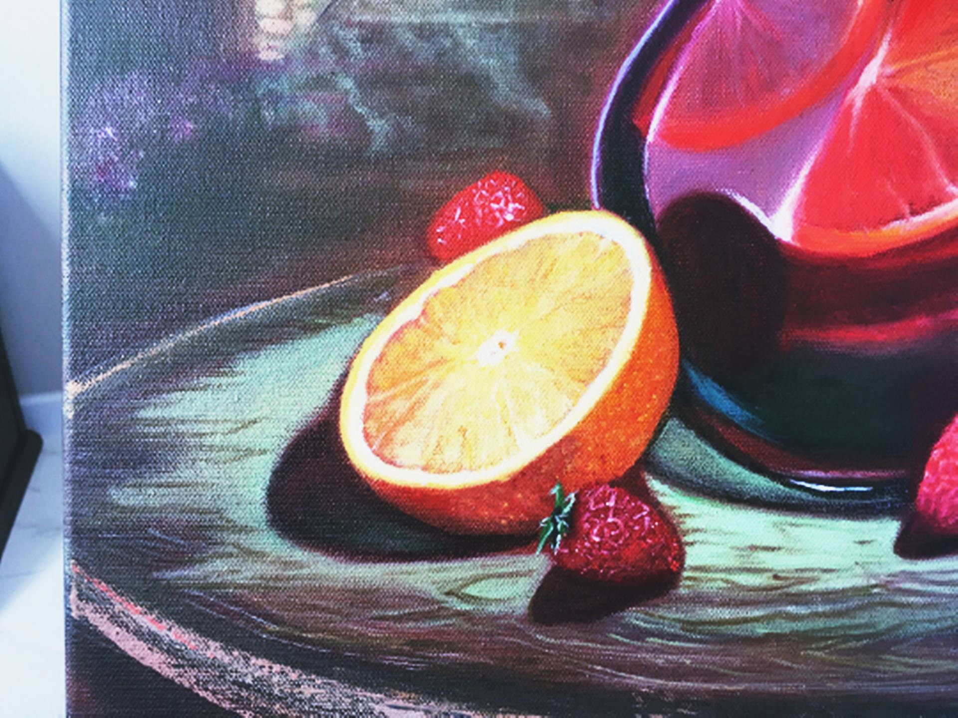 Red Sangria Pitcher Still Life Painting by Tanya Hamilton