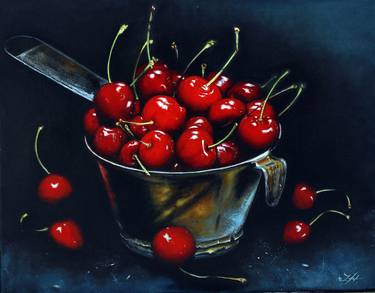 Cherry feast. Oil Painting thumb