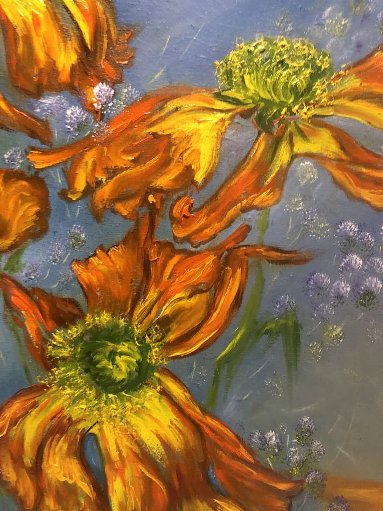 Original Expressionism Floral Painting by Ira Me