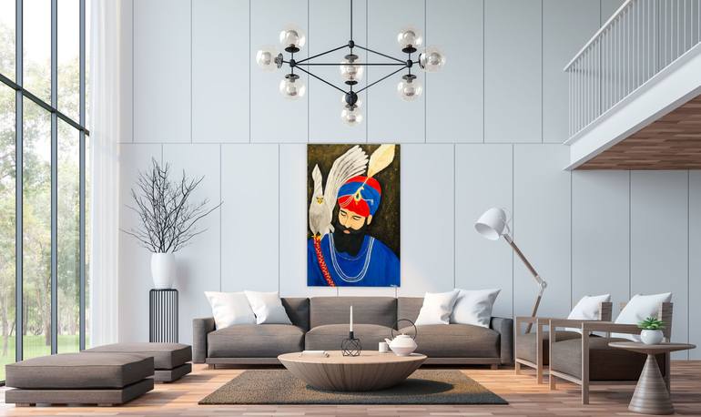 Original Art Deco Religion Painting by Mabu Arts