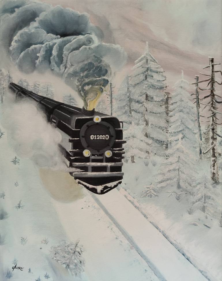 Original Transportation Painting by Ausra Manamangas | Impressionism Art on Canvas | Into the Wilderness