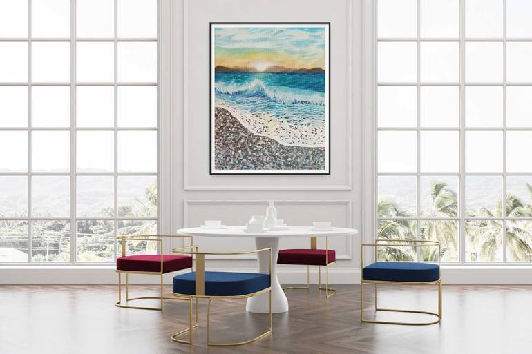 Original Impressionism Seascape Painting by Ausra Manamangas
