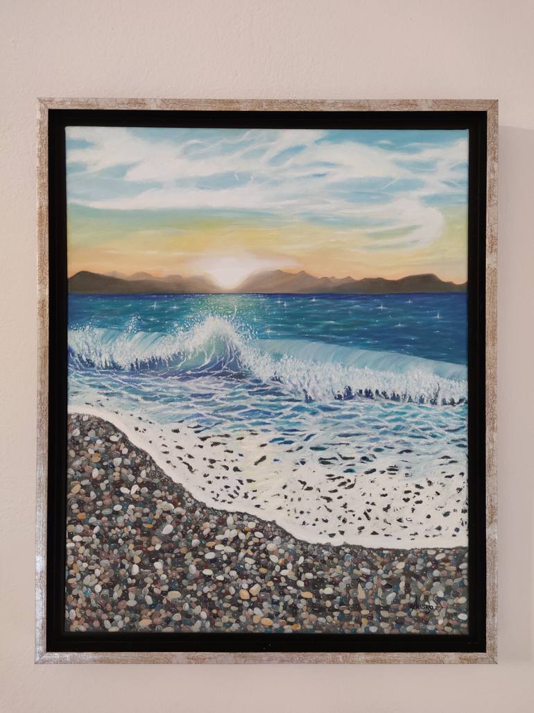 Original Impressionism Seascape Painting by Ausra Manamangas