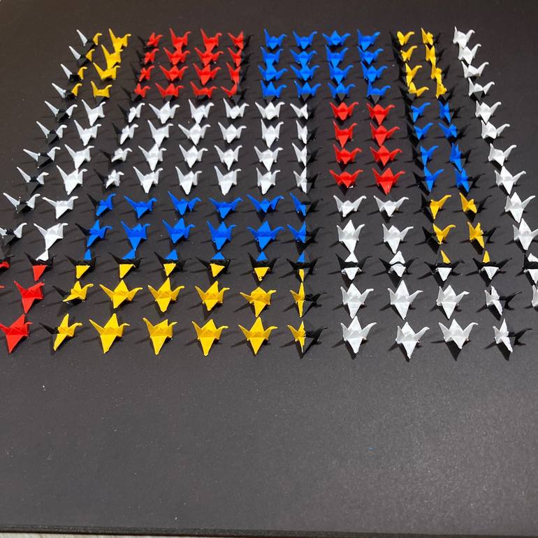 Original Origami Geometric Collage by Eneko Tapia
