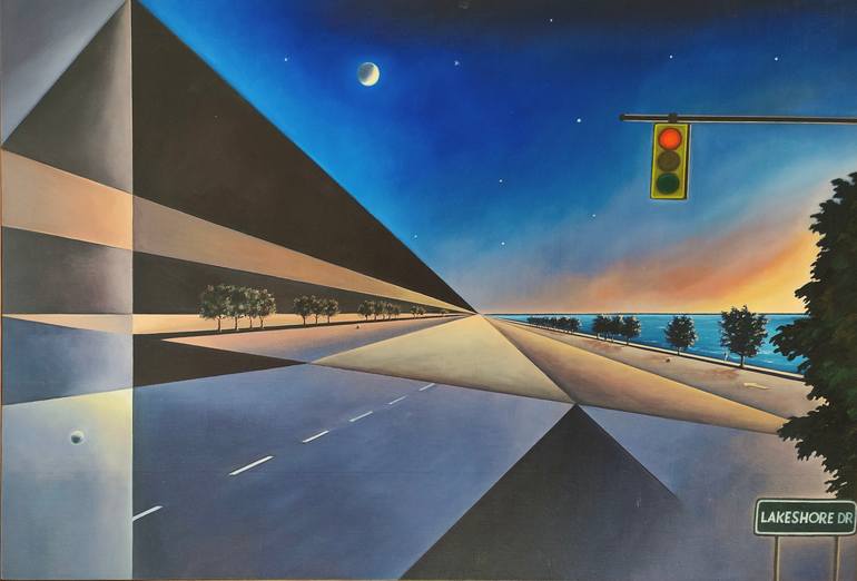 Original Abstract Painting by H Haider | Abstract Expressionism Art on Canvas | New Egypt By The Lakeshore Drive