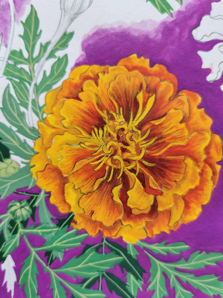 Original Figurative Botanic Drawing by Weronika Anna Rosa