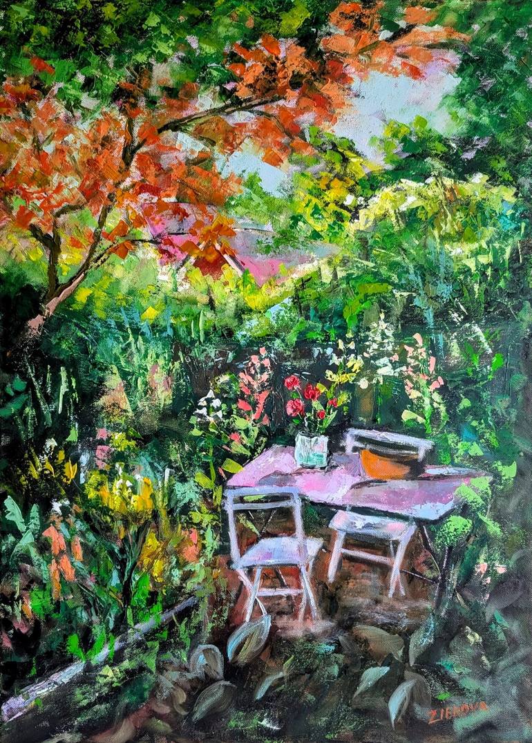 Original Contemporary Garden Paintings by Nataliia Burminska