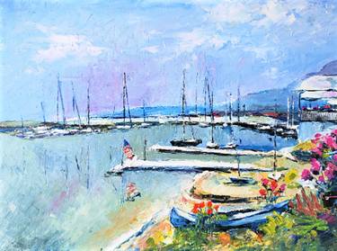 Yacht Port, original painting on panel thumb