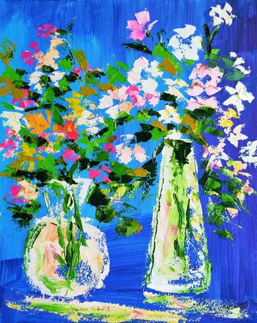 Flowers in a Vase Abstract Oil thumb