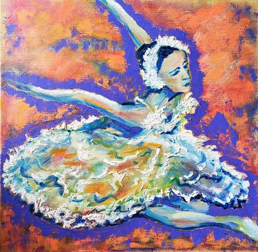 Swan Lake Ballet, Oil on Canvas thumb