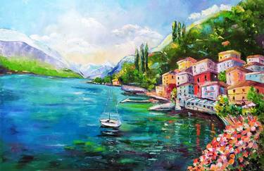 Lake Como Italy Original Oil on Canvas thumb