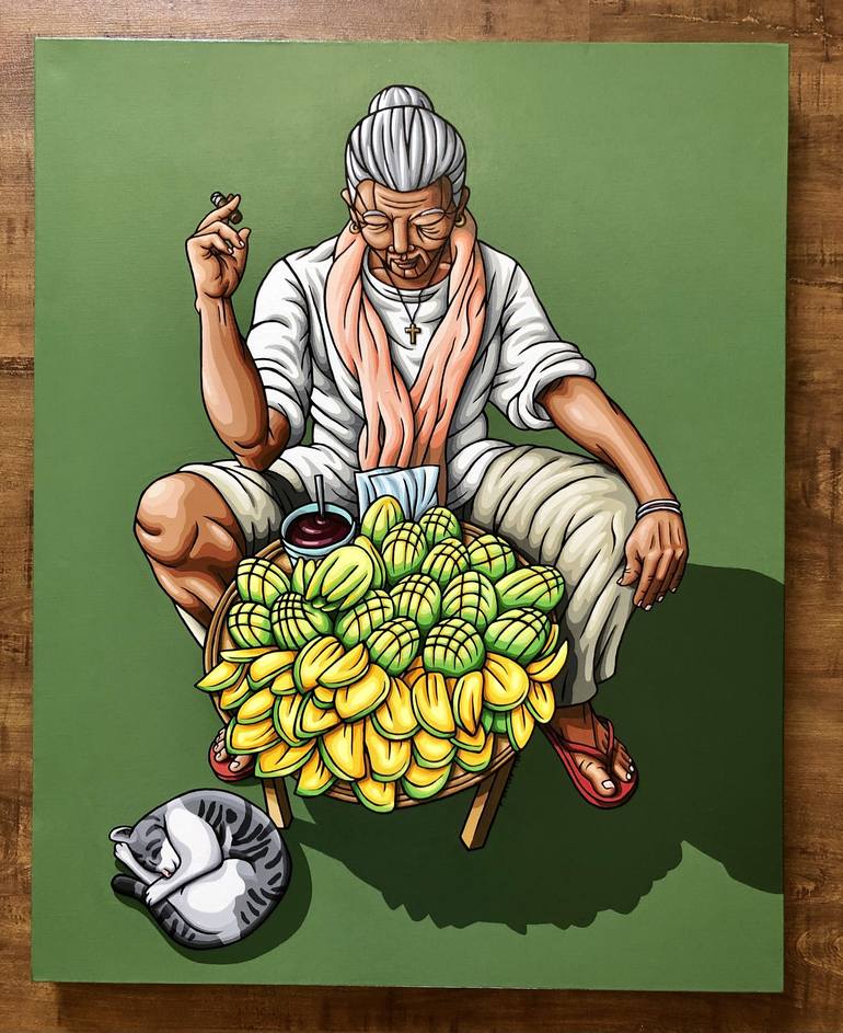 Mango Vendor Painting by Paul Rocero Saatchi Art