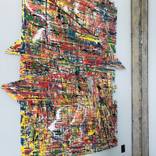 Oversized Abstract Poured Enamel on Wood by Ashley Altum